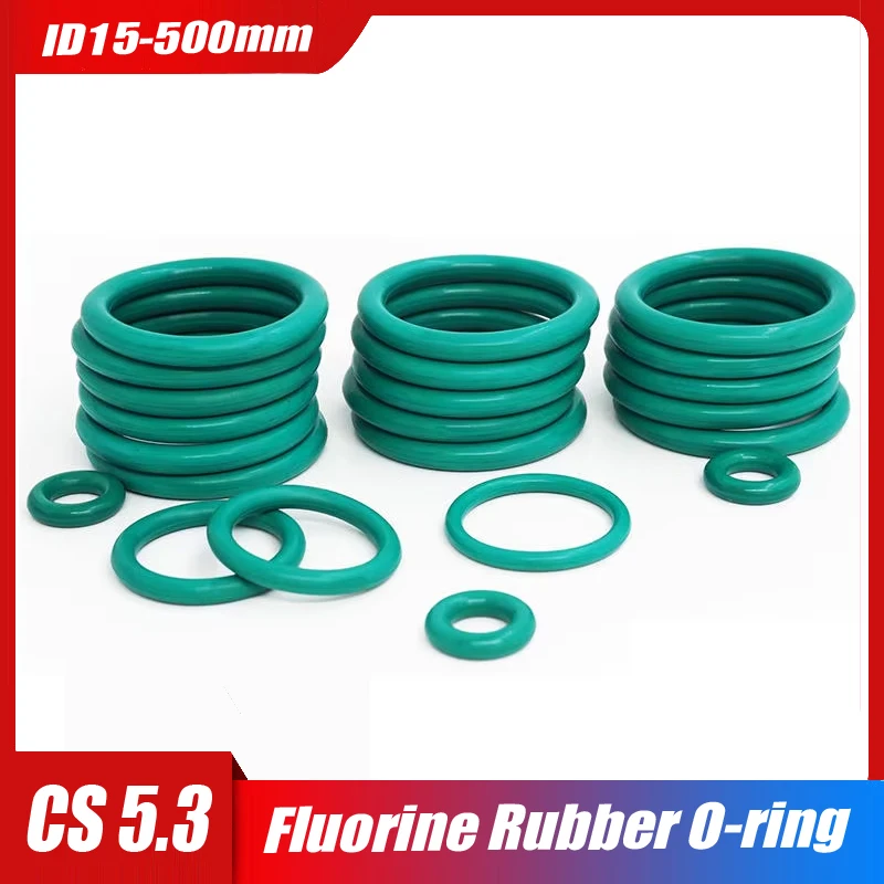 Фторкаучуковые уплотнительные кольца CS5.3mm ID15mm-500mm зелёного цвета