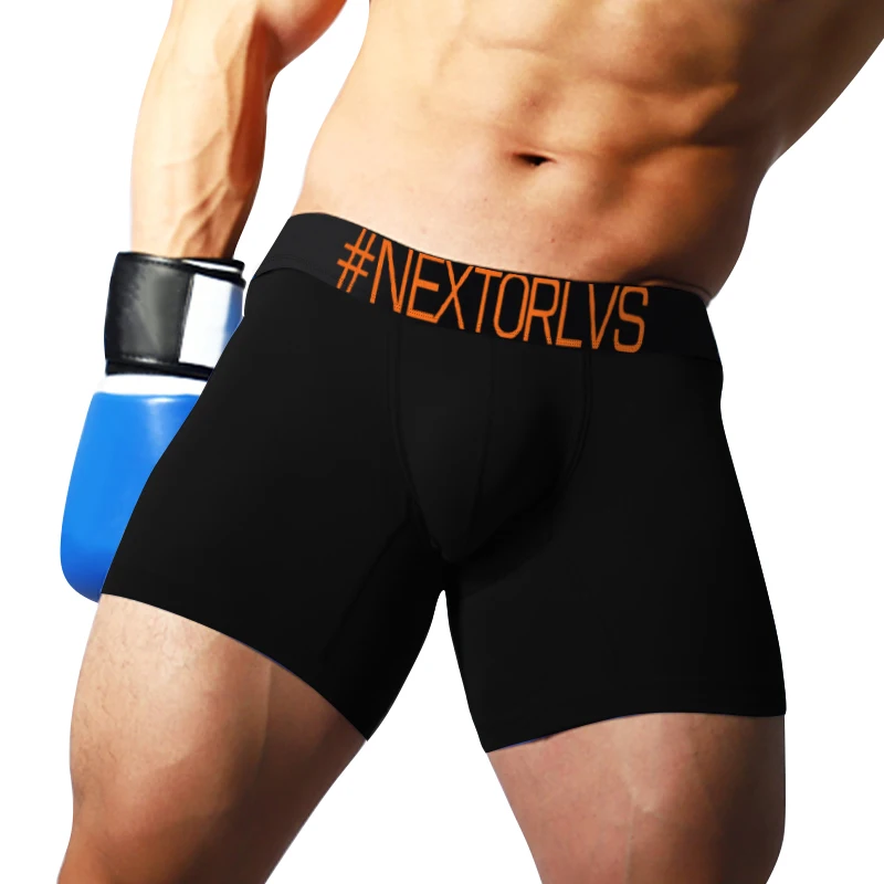 

ORLVS Sexy Underwear Men Boxer Cotton Shorts Boxers Comfortable Sports Boxershorts Fitness Longer Mens Panties U Convex Cuecas