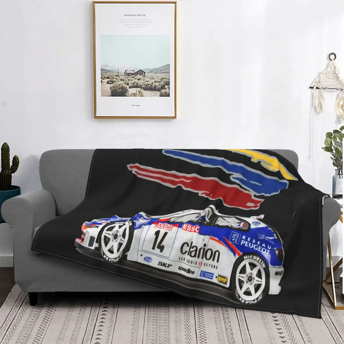 

Funny Men White Black Peugeot 306 Car F2 Super 2000 Rally Cotton Bl Designing Flannel Blanket