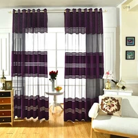 purple striped tulle curtains for living room dining bedroom sheer window treatment home decoration kitchen shower door