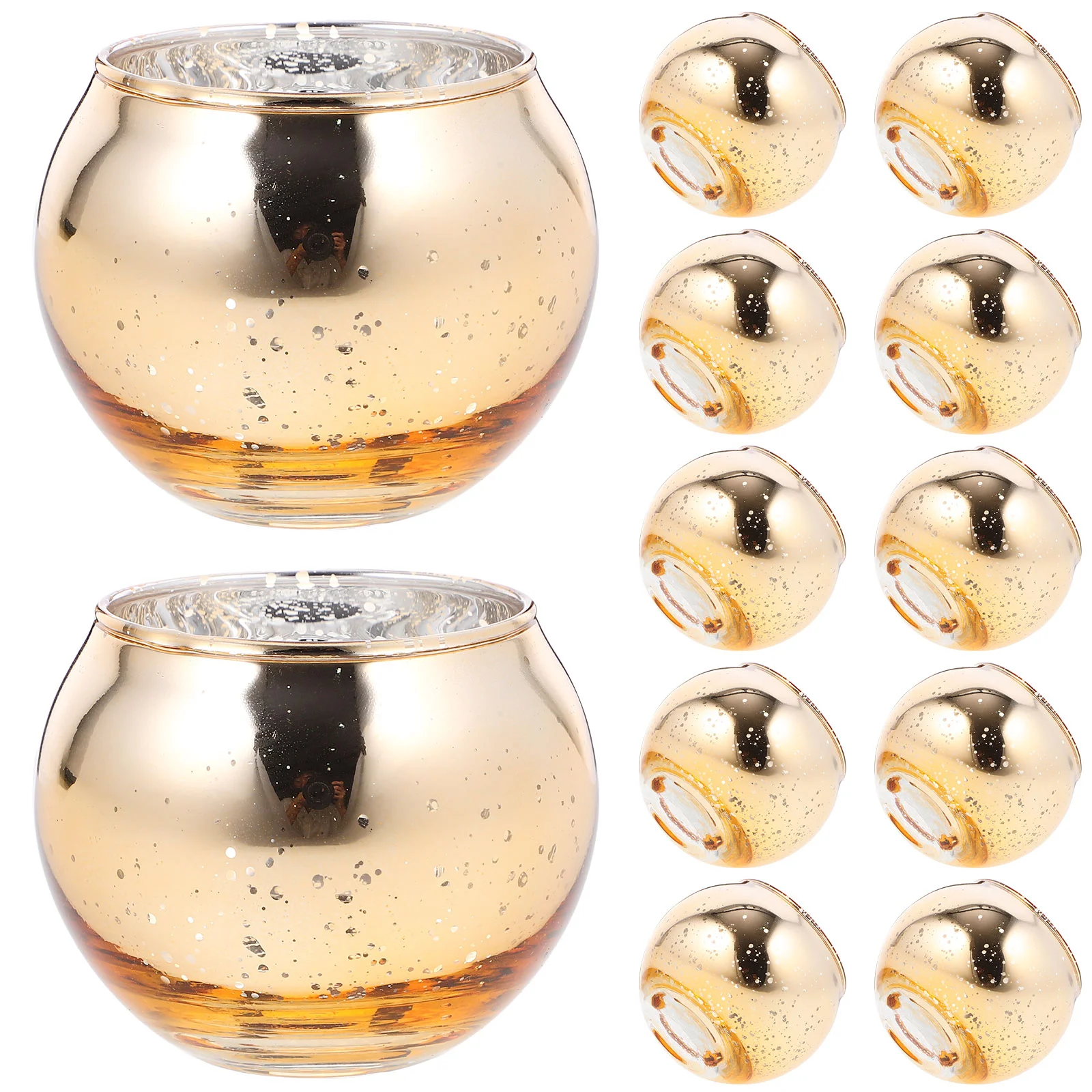 

12 Pcs Ball Glass Holder Table Centerpieces Jar Votive Candles Holders Empty Cup Making Tealight