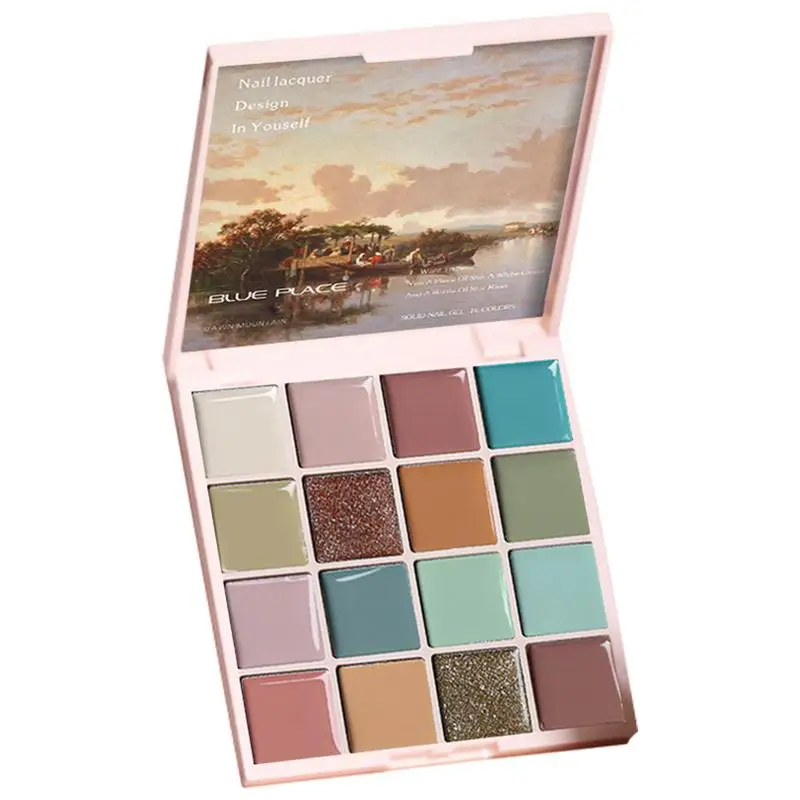 

Solid Gel Polish Palette Solid Painted Nail Gel Gel Nail Polish Portable Nail Kit Salon DIY Home Spring Summer Popular Pastel