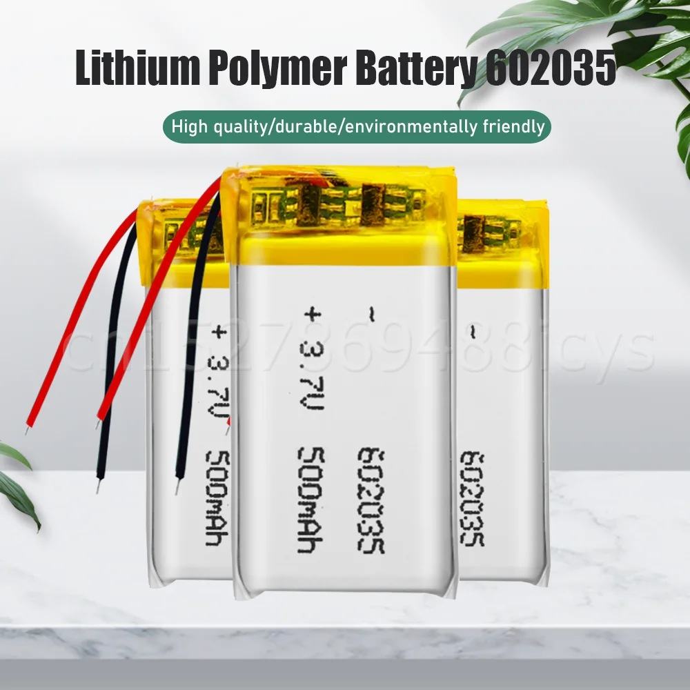 602035 500mAh 3.7V Lithium Polymer Rechargeable Battery For GPS MP3 MP4 MP5 Bluetooth headset Speaker Walkman Li ion Lipo Cell - купить по