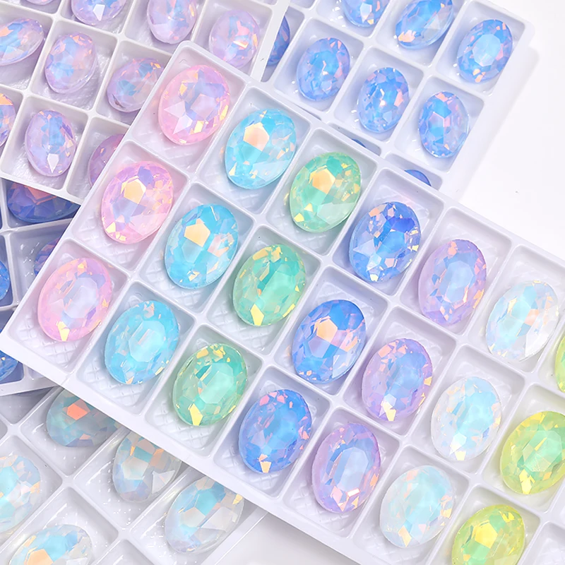 24 шт. овальный опал искусственное стекло мокко камни сделай сам драгоценные с