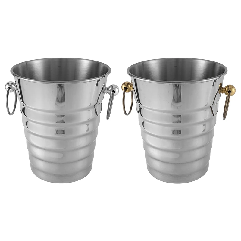 

5L Stainless Steel Thick Threaded Ice Bucket Bar Champagne Cooler