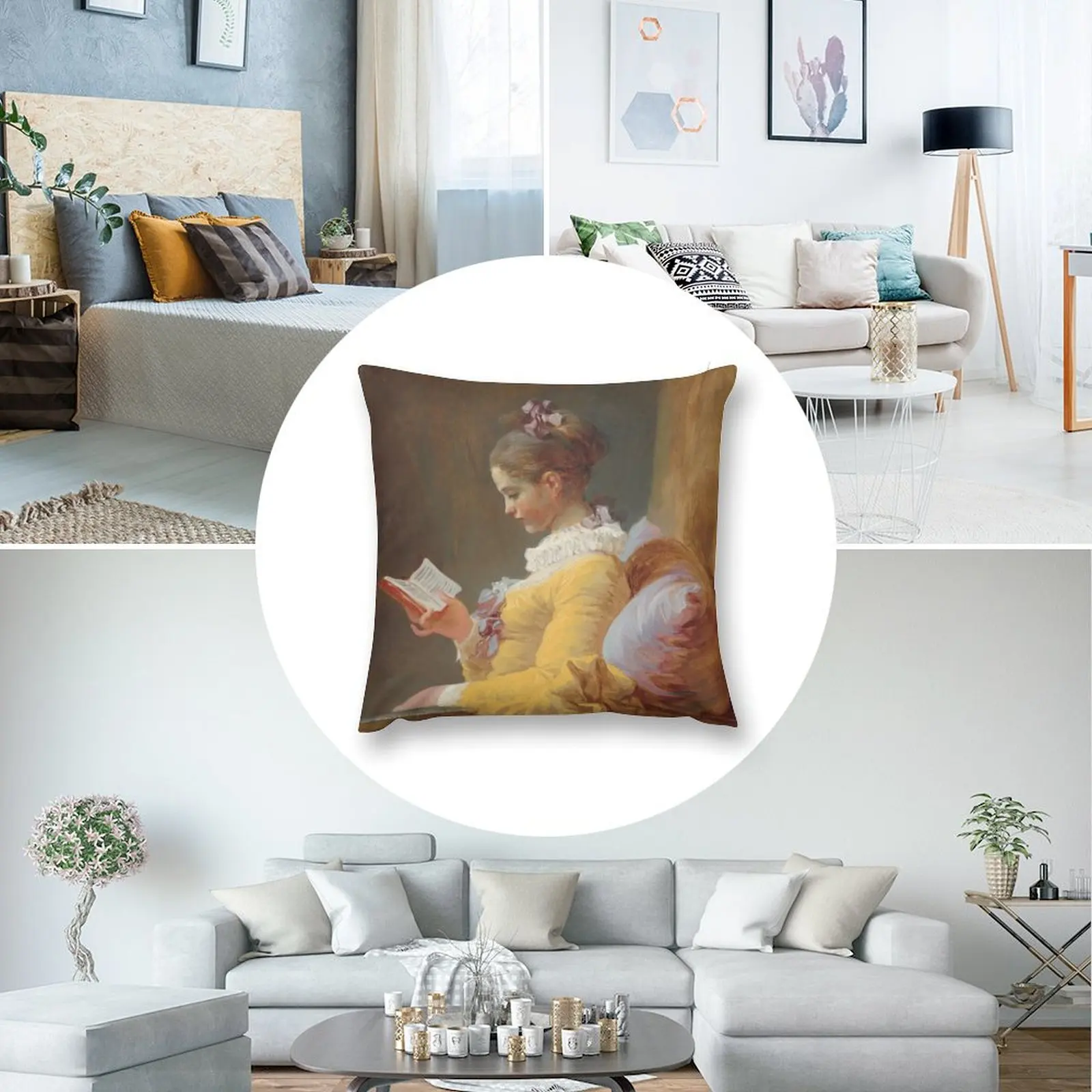 Декоративная подушка для девушек чтения джинс-Honor Fragonard рождественские наволочки