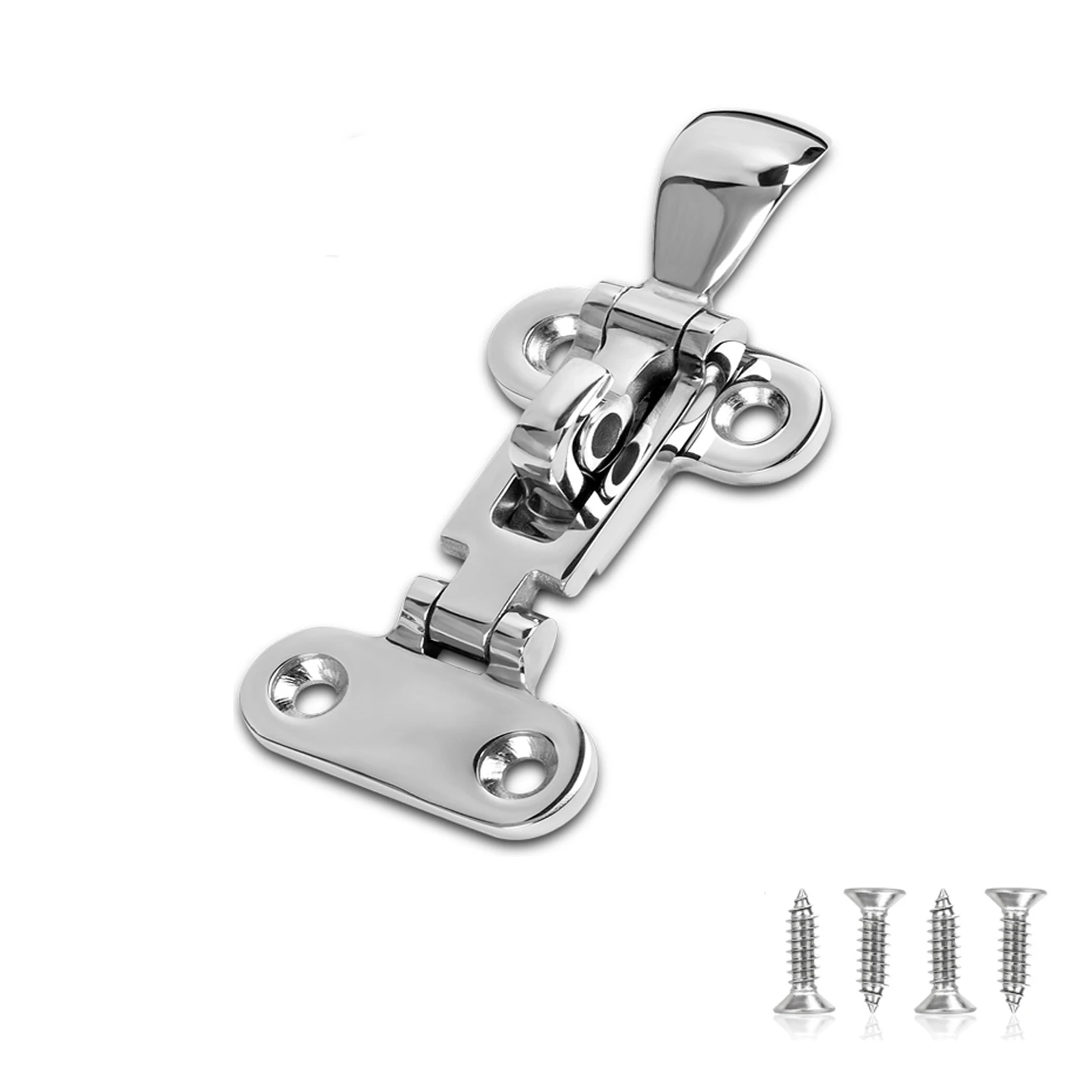 Boat Door Hatch 316 Stainless Steel Anti-Rattle Latches, Marine Grade Lockable Hold Down Clamp Latches (1 Pcs)