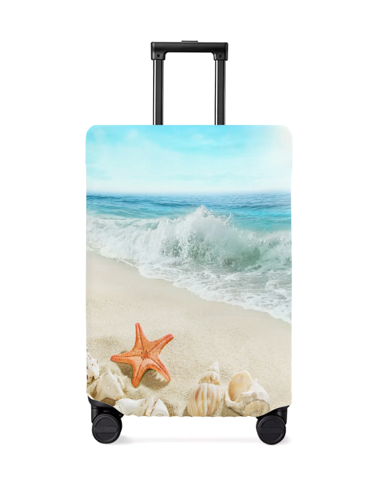 

Beach Sea Starfish Shells Travel Luggage Cover Elastic Baggage Cover For 18-32 Inch Suitcase Case Dust Cover Travel Accessories