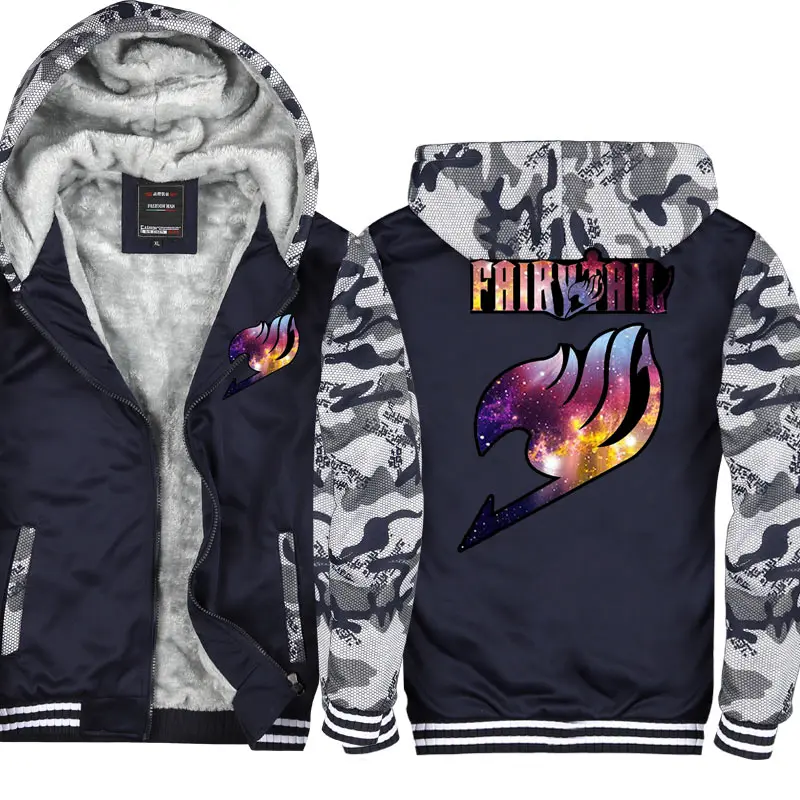 Anime Sweatshirt Fairy Tail Zip Hooded Sweatshirts Harajuku Hoodie Long Sleeve Hoodies Black Pullovers Unisex Men Women Clothes