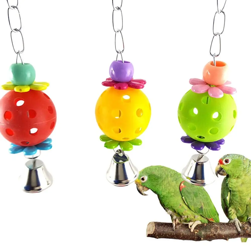 

Game Funny Bird Cage Accessories Ball Toy Chew With Bell Parrot Toys Bird Parakeet Climb Bite Parrot Hanging Toy