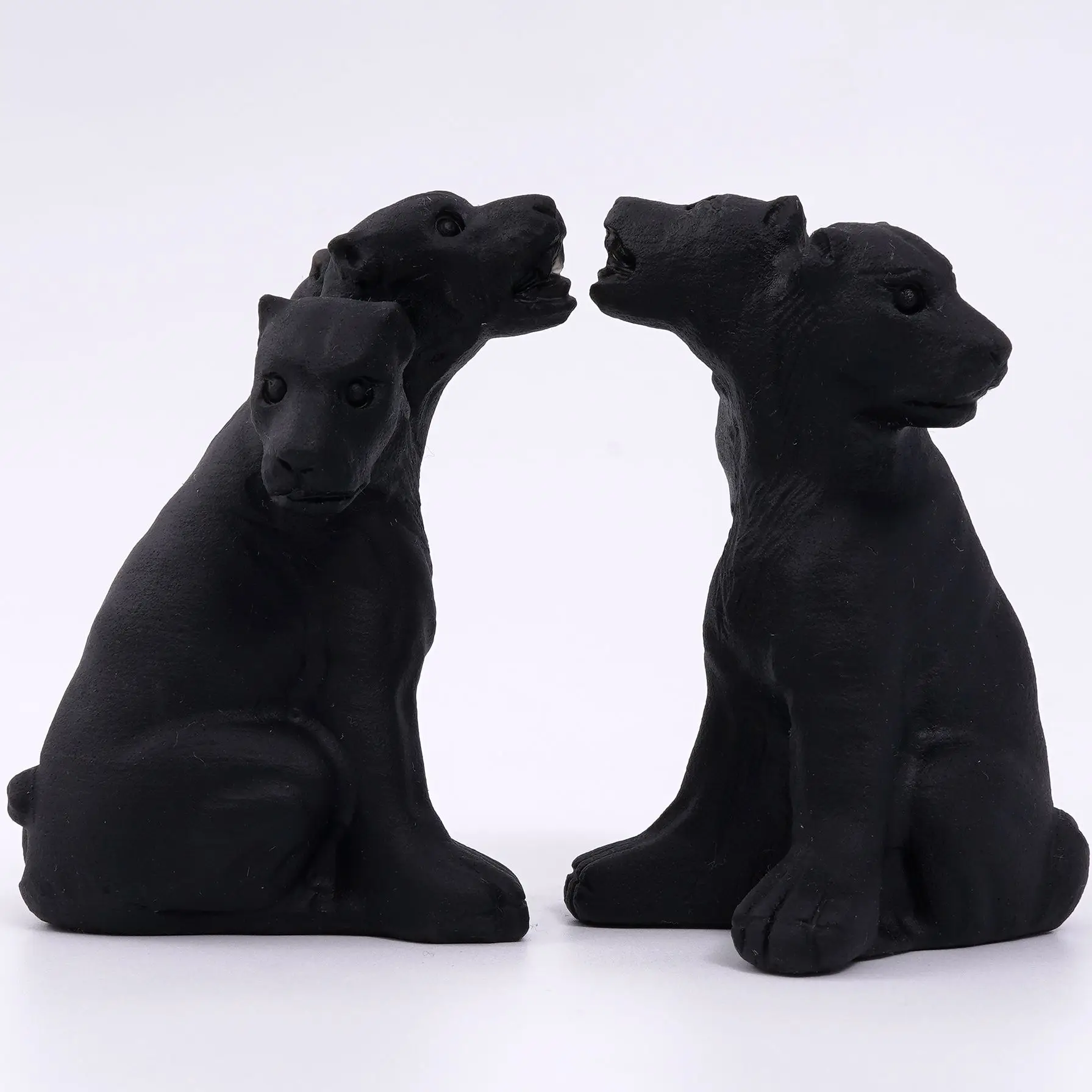 Природный обсидиан Cerberus резьба из трех головок исцеляющая фигурка искусственных