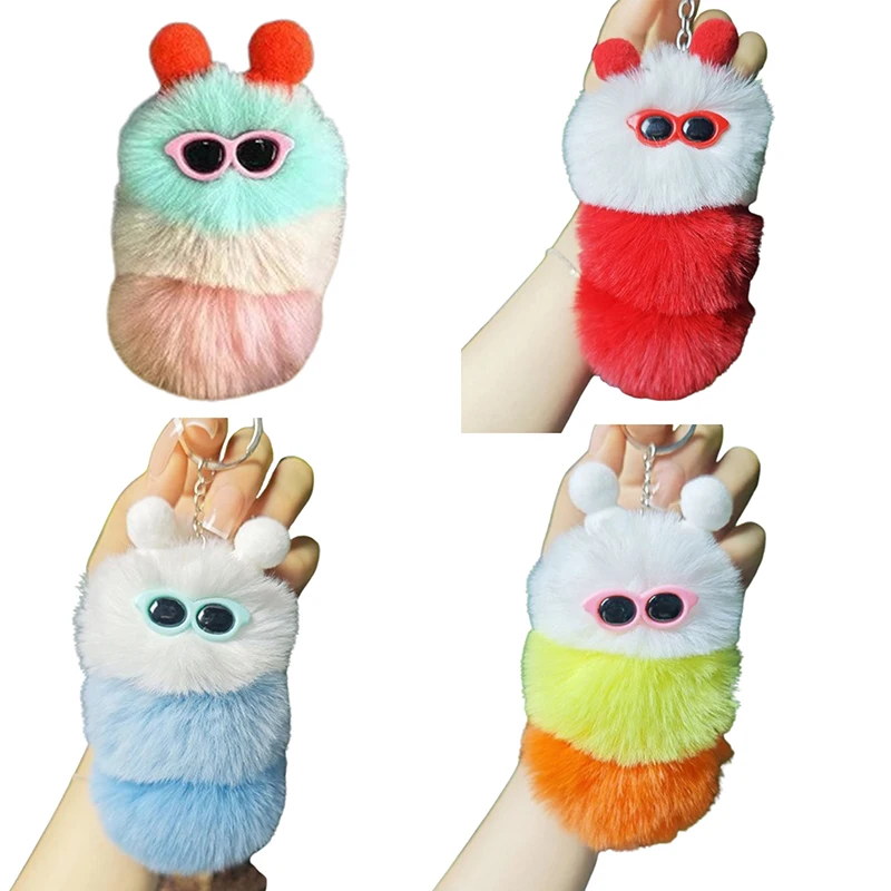 Ins уродливая милая искусственная выдра кроличья шерсть гусеница сумка кулон