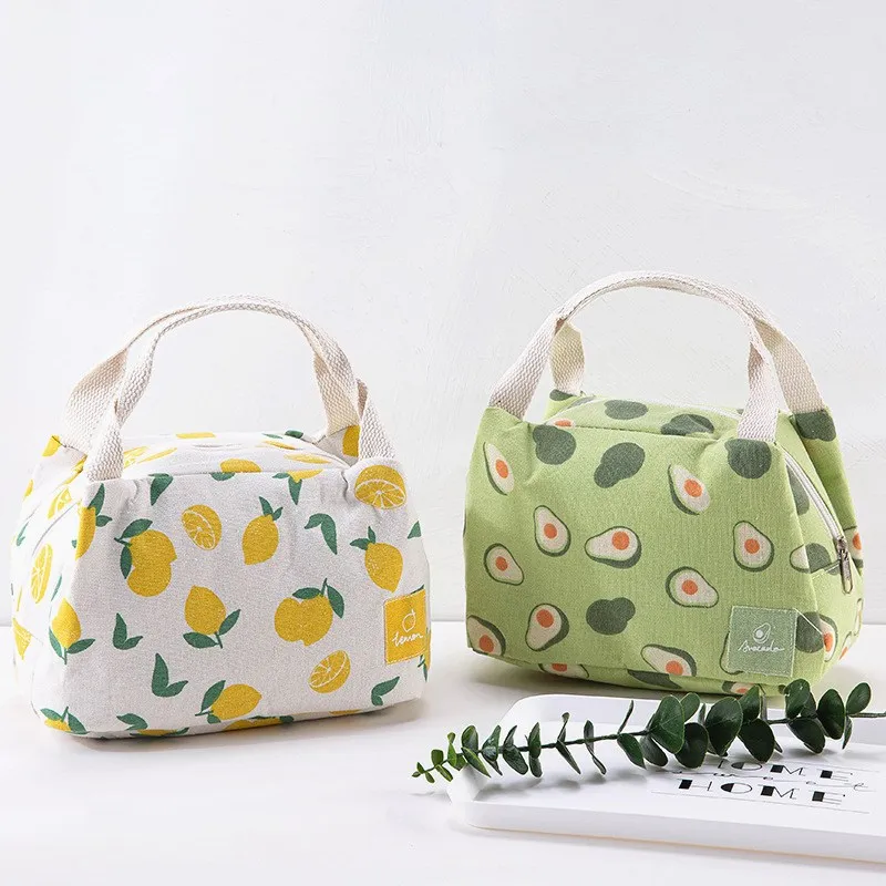 

Kawaii Lunch Bag Women Cute Fruit Picnic Travel Thermal Breakfast Box Girls School Child Convenient Lunch Box Tote Food Bags