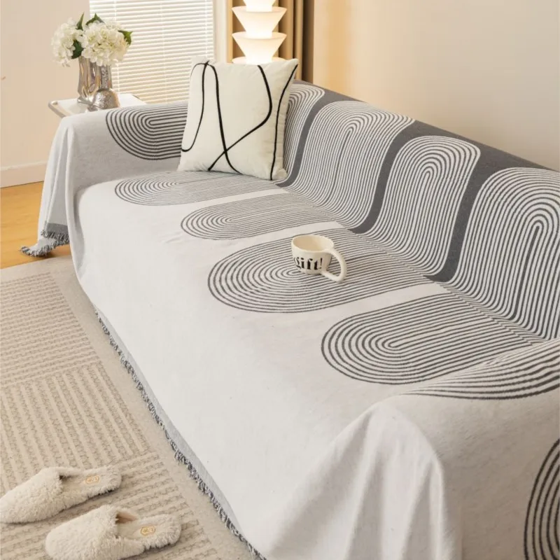 Чехол для дивана с кольцом плед-одеяло гостиной 2024 современное трехместное