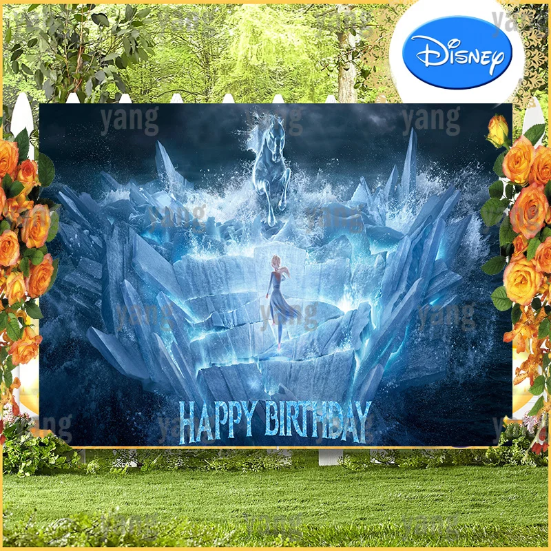 

Студийный фон для фотосъемки с изображением персонажей из мультфильма «Холодное сердце», Эльзы, лошади