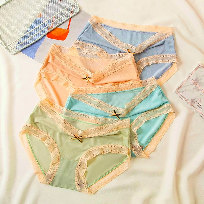 

2 шт., женское нижнее белье из хлопка с заниженной талией