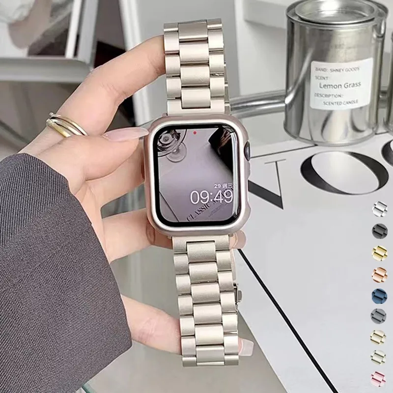 Applicable to Apple Apple Watch Ultra 49mm metal stainless steel strap iWatch 78 strap apple watch band
