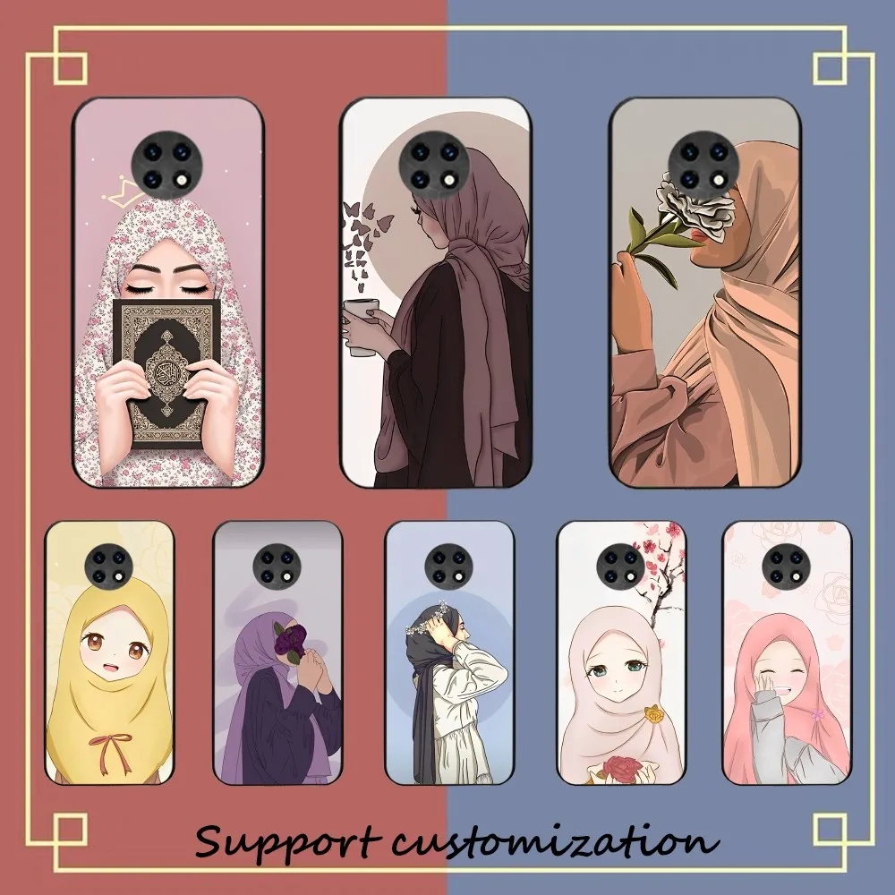 ł arabski hidżab dziewczyna etui na telefon dla Redmi Note 4 X 5 A 6 7 8 Pro T 9 9S 10 11 11S 11Epro PocoM3pro