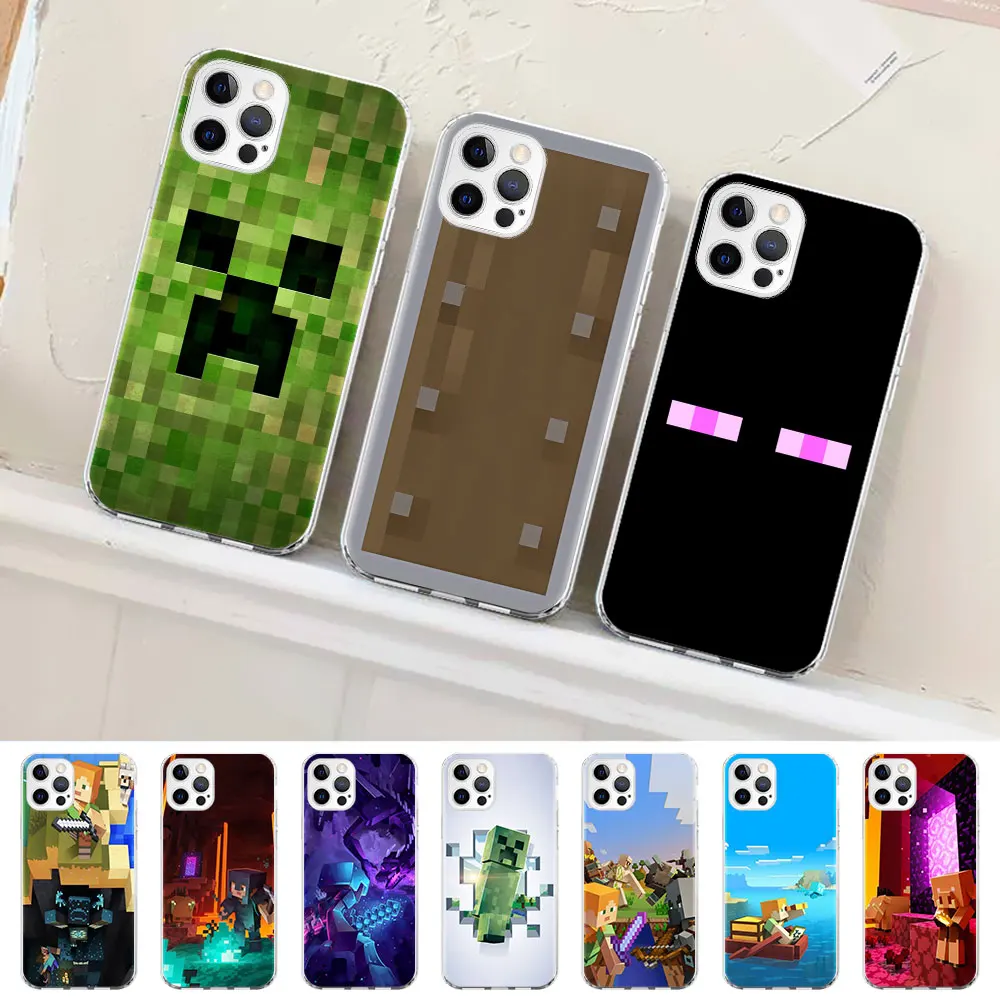 Чехол для телефона из мягкого ТПУ с надписью «Mine C-Crafts World Fudna» для iPhone 11 13 14 Pro Max 12 mini SE 2020 XR X XS 7 8 Plus 5 5s 6 6s