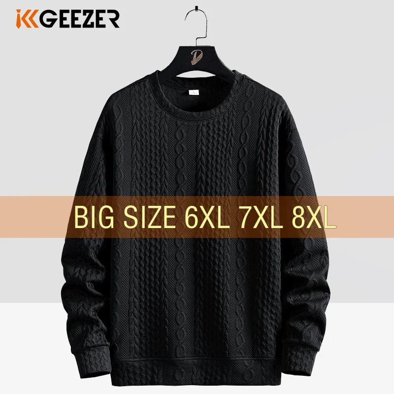 

Men Sweatsirts Lon Sleeve Oversized Plus Size 6XL 7XL 8XL O-Neck Pullovers Streetwear Fasion Sportswear Male Autumn Winter