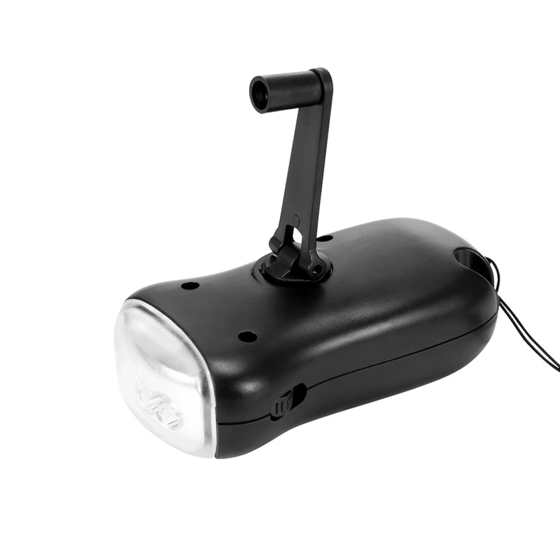 

DXAB LED Torch Solar Power Hand Crank Flashlight Wind Up Camping Light