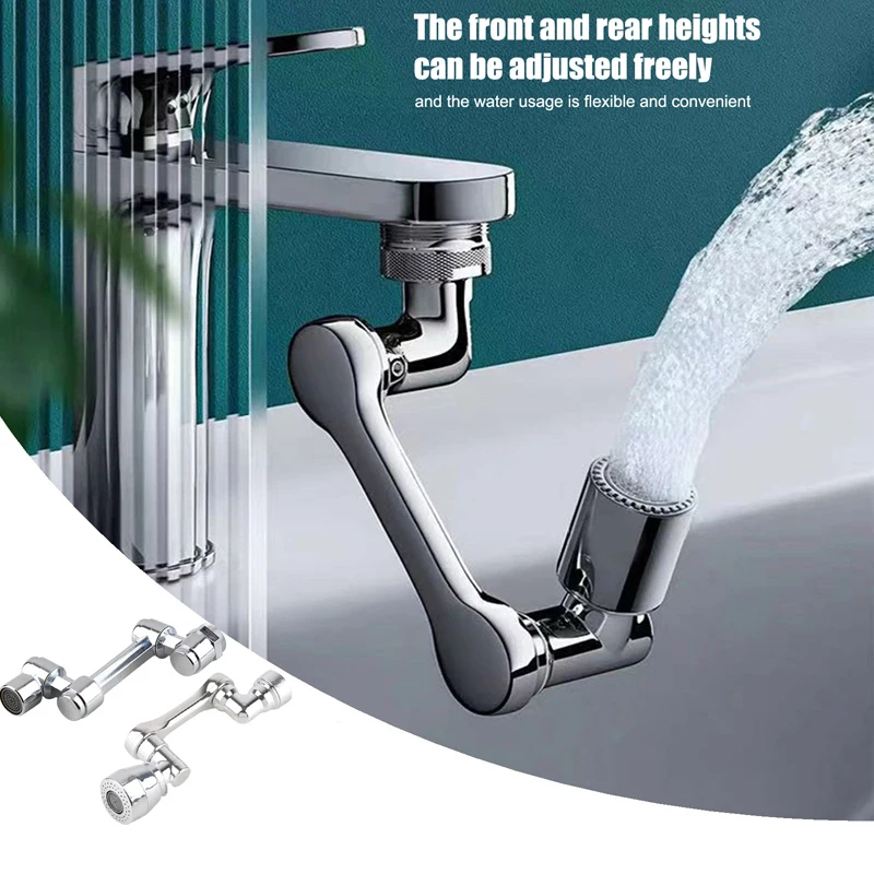 Universal 1080° Rotation Extender Faucet Aerator ABS Plastic Splash Filter Kitchen Washbasin Faucets Bubbler Nozzle Robotic Arm