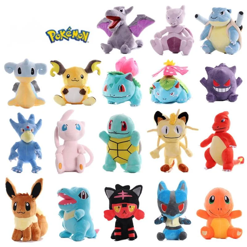 

17-25CM Pokemon Anime Figure Pikachu Mew Lucario Eevee Charmander Mewtwo Pet Stuffed Plush Dolls Pendant Toys Kids Xmas Gifts
