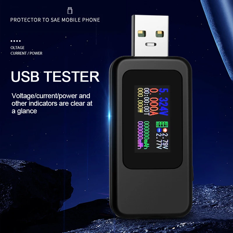 USB тестер постоянного тока 10 в 1 измеритель напряжения 4-30 цифровой вольтметр Usb