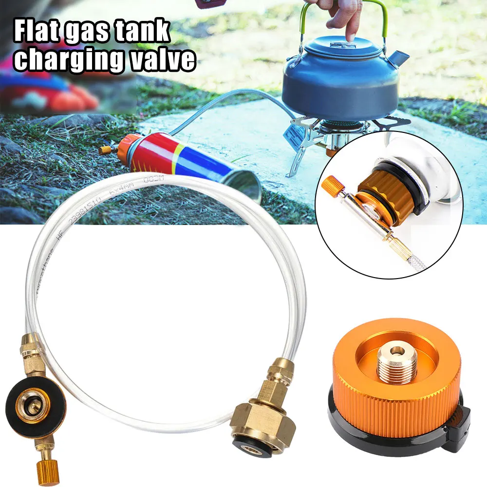 

Outdoor Camping Stove Gas Adapter Survival Supplies Equipment Filling Cylinder Butane Propane Refill Camp Cooking Supplies
