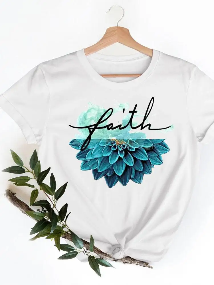 

2022 Women T Shirt Harajuku Short Sleeve T-Shirt Female Letter 90s Trend Faith Cute 90s Summer Casual Fashion Y2k Clothing Tops