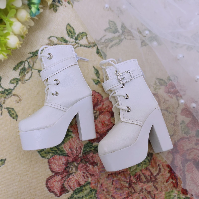 Туфли 7 5 см 1/3 BJD модные черные и белые туфли из искусственной кожи на плоской