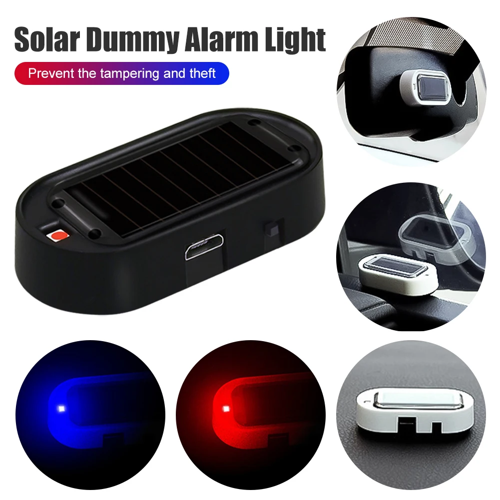 

Anti-Theft Car Solar Alarm Light LED Car Safe Security Light Auto On/Off Switch Warning Lights Flashing Signal Caution Lamp
