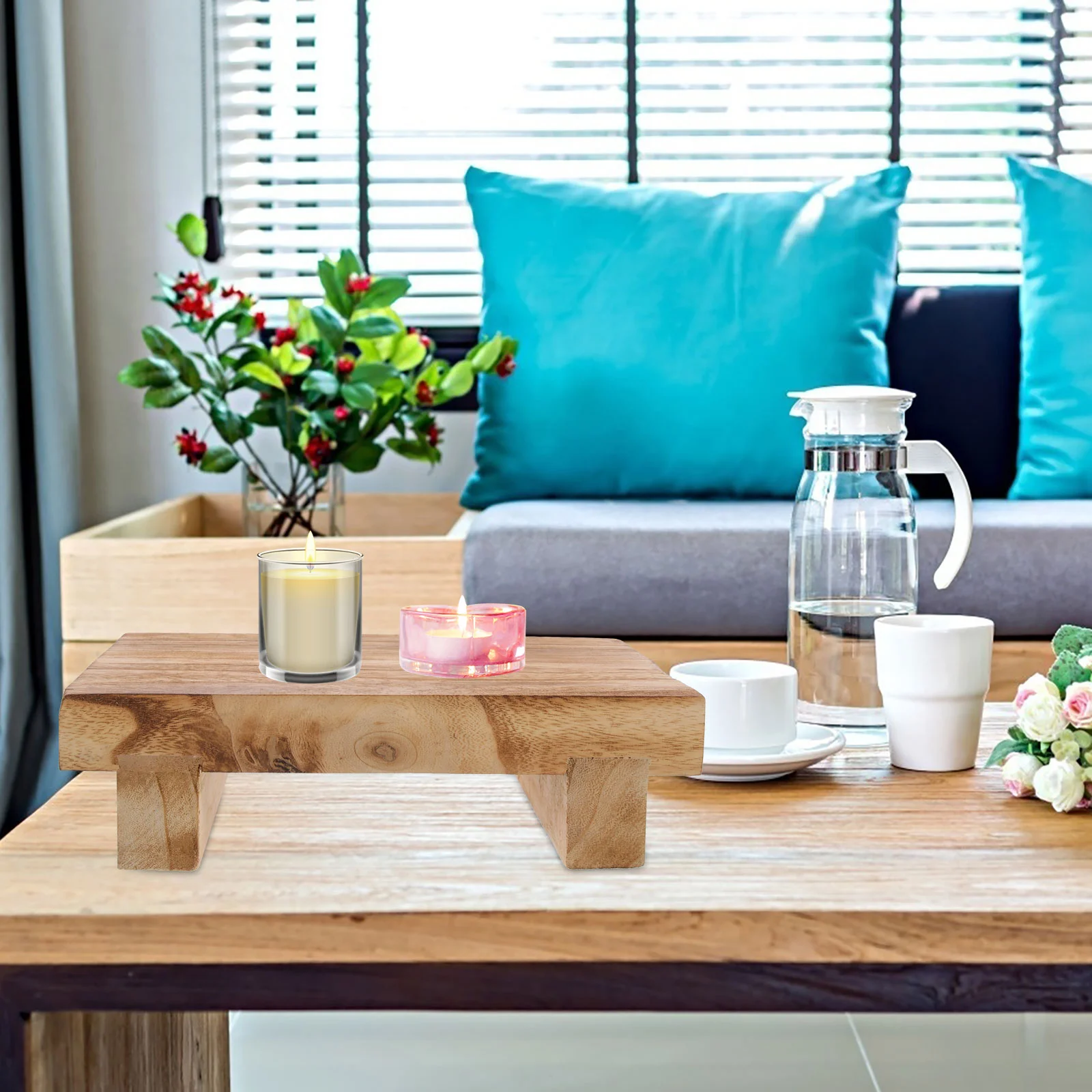 

Decorative Wood Stool Desktop Decor Stool Wooden Handcrafts Wood Pedestal Stand