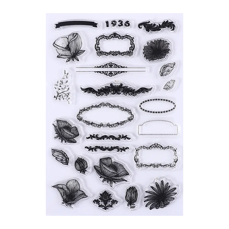 

Silicone Seals Diy Craft Rubber Stamp Scrapbook Supplies Card Making Clear Stamps Transparent Retro Abstract Scrapbooking Crafts