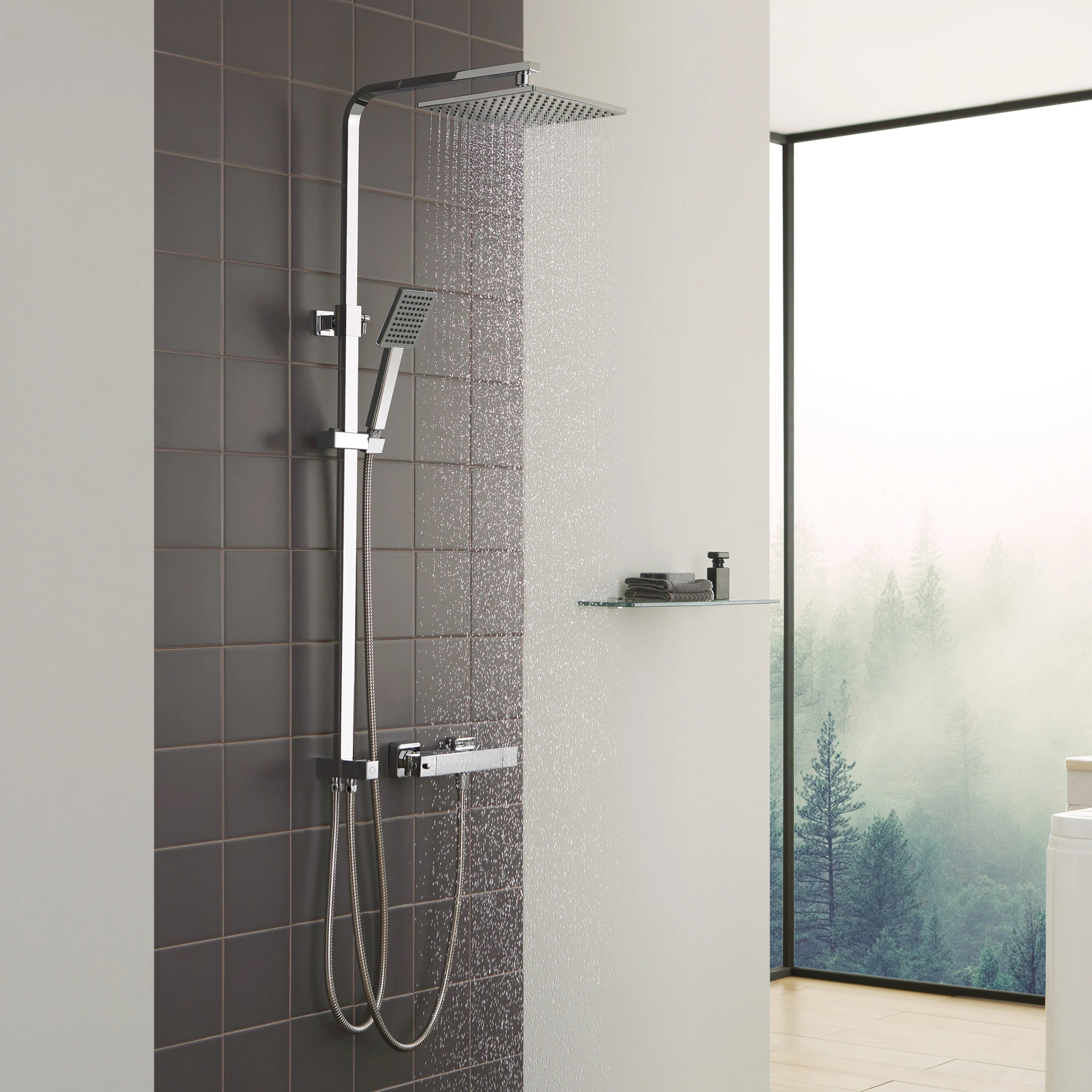 

Cecipa Shower Set Temperature Sensor Shower-Square Pipe