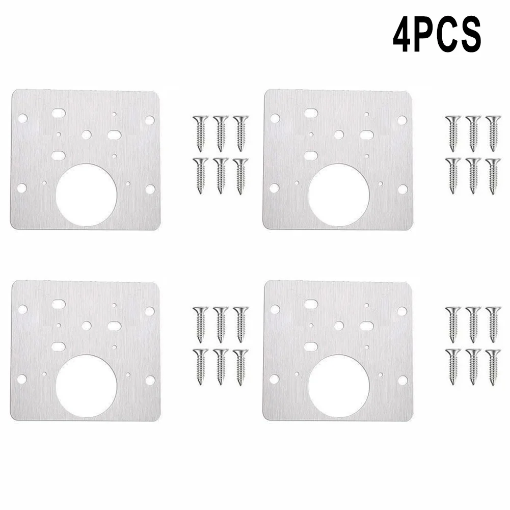

10PCS Kitchen Cupboard Door Hinge Repair Plate With 6 Mounting Screws Home Closet Door Hinge Fixing Plate Repair Kit