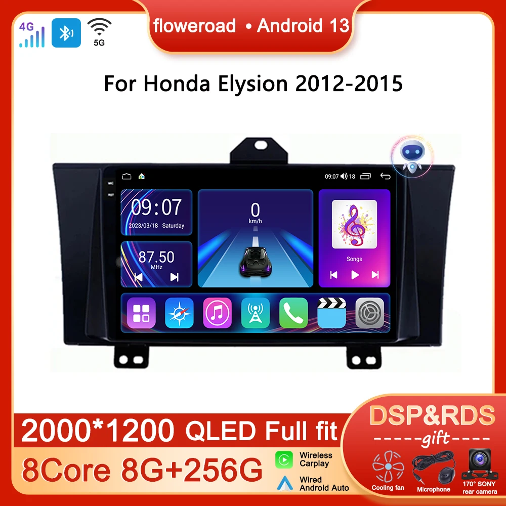 

2000*1200 QLED экран Android для Honda Elysion 2012-2015 автомобильное радио, мультимедийный плеер, GPS-навигация, автомобильный Carplay стерео монитор