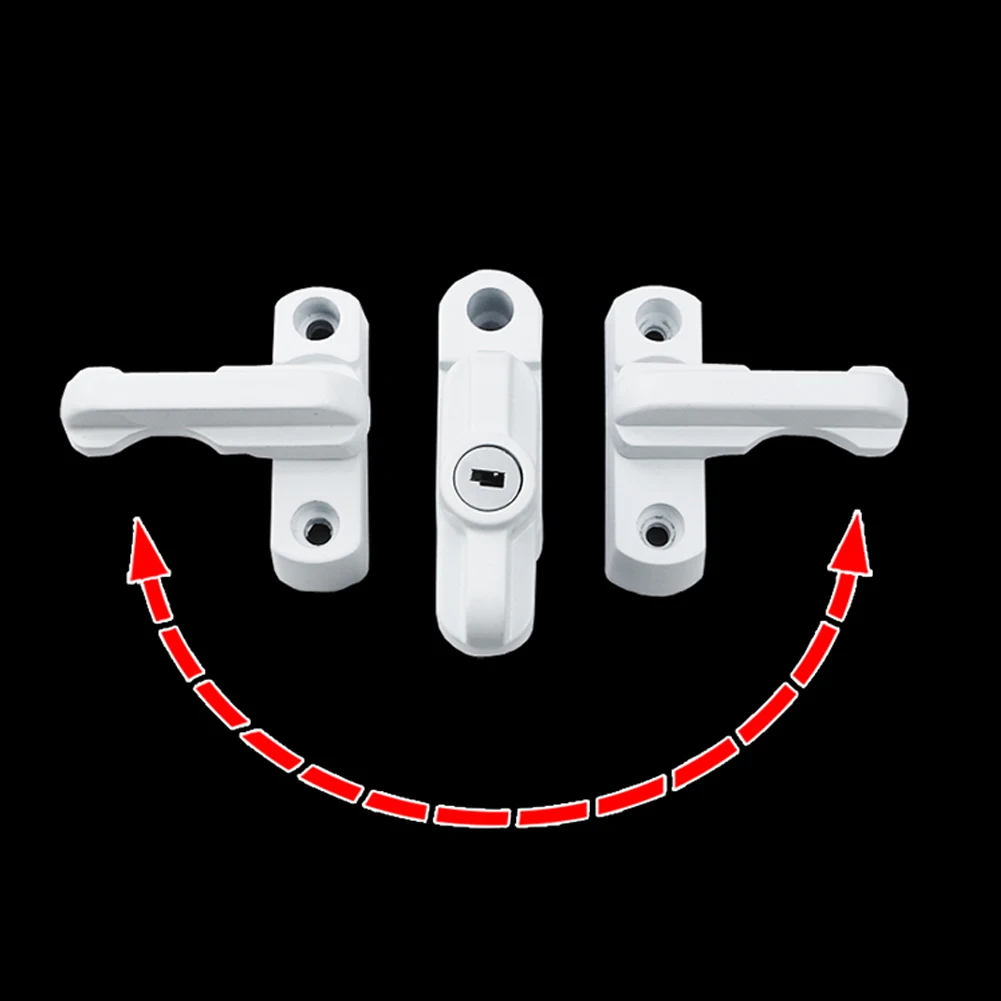 

1Set White/Black Aluminum Alloy Safety Locks UPVC Door Sash Jammer Security Restrictor Lock With Key For Kitchen Bathroom