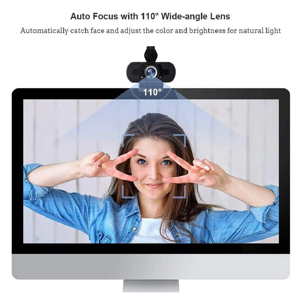 

Широкоформатная веб-камера для домашней работы, 1080P HD, USB, с микрофоном