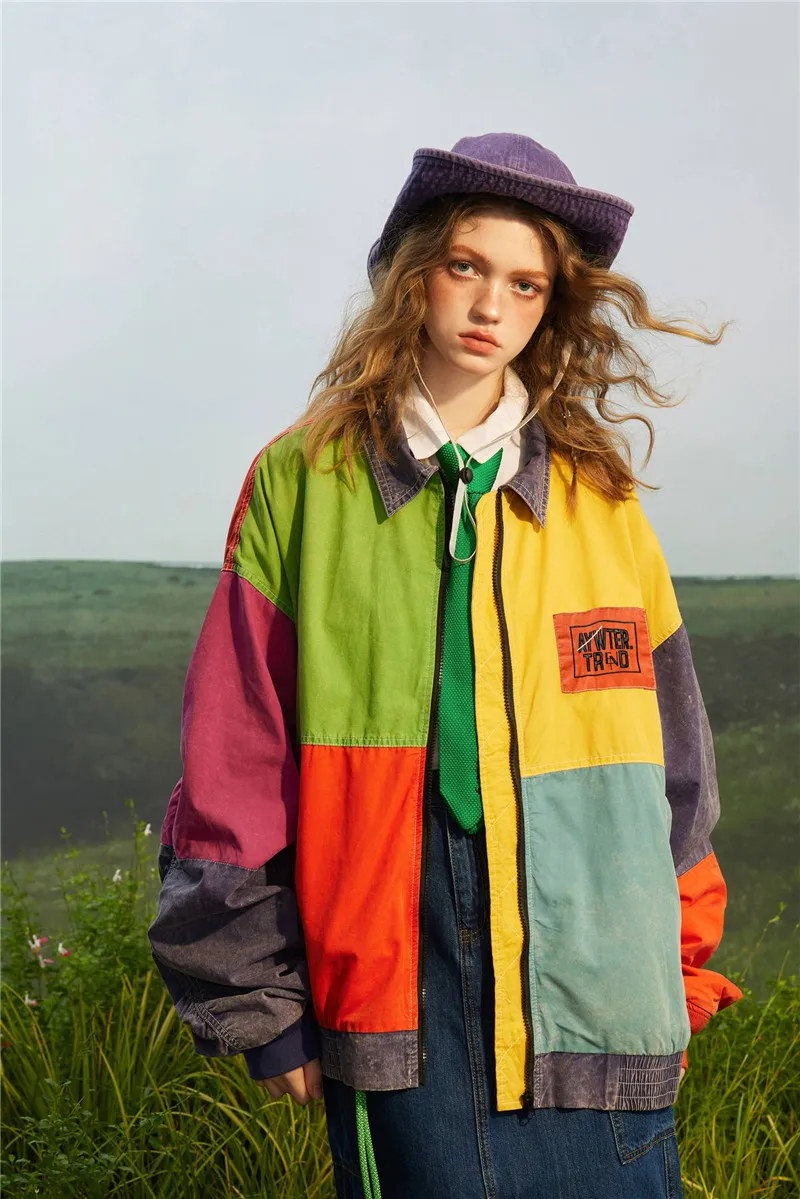 Модная куртка большого размера в стиле хип-хоп уличное пальто с заплатками