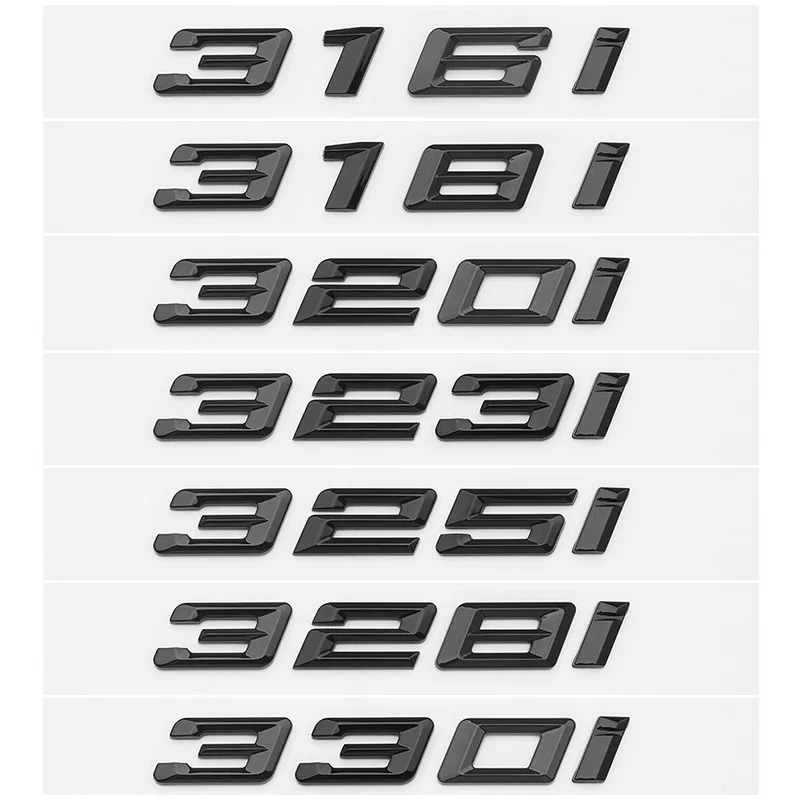 

316i 318i 320i 325i 328i 330i эмблема багажника, значки с буквами, логотип автомобиля для BMW 3-й серии F30 F31 F34 E90 E46 хром, серебристый, черный