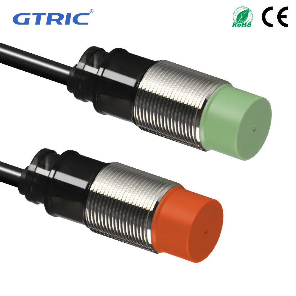 Фото GTRIC M18 Индуктивный датчик приближения PR18-8DN PR18-8DP 24 В постоянного тока NPN PNP 8 мм Датчик PR18 Металлический бесконтактный переключатель без смыва №1