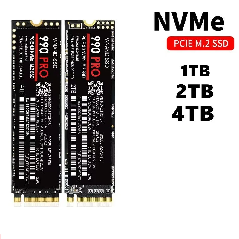 

SSD высокоскоростной 990 PRO PCIe 4,0 NVMe 4,0 M.2 2280 1TB 2 ТБ 4TB SSD Внутренний твердотельный жесткий диск для ноутбука PS4 ПК