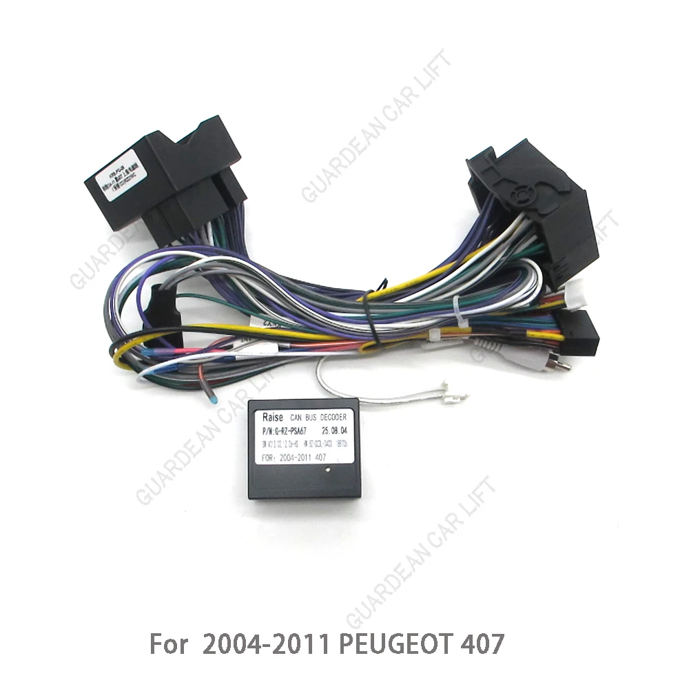 

16-контактный адаптер жгута проводов автомобильного радио с декодером CANBUS для 2004-2011 PEUGEOT 407 поддержание оригинального автомобильного CD-стереоразъема Android