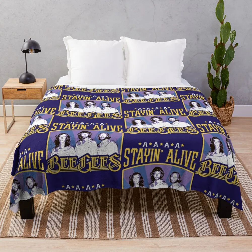 

Bee Gees Big Head Throw Blanket Tufting Designer Blankets Custom Blanket
