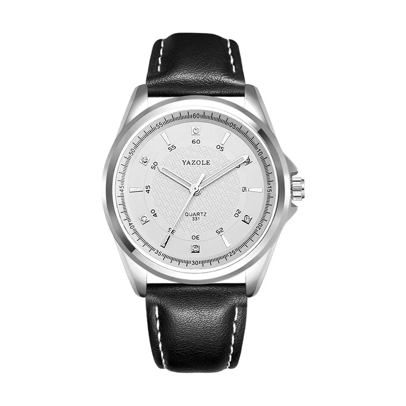 

Мужские кварцевые часы со светящимся кожаным ремешком и водонепроницаемым ремешком