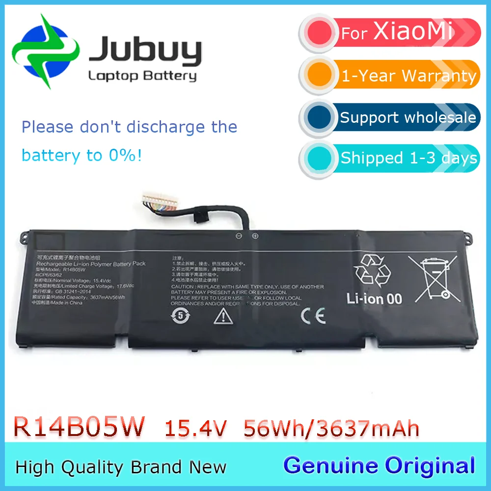 R14B05W Оригинальный аккумулятор для ноутбука 15 4 В 56 Втч Xiaomi 14 дюймов Mi Pro X (4ICP6/63/62)