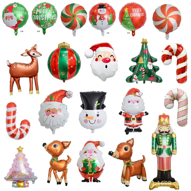 

Merry Christmas Foil Balloons Navidad 2022 Decoration for Home Noel Decor Gingerbread Man Walnut Soldier Xmas Party Supplies