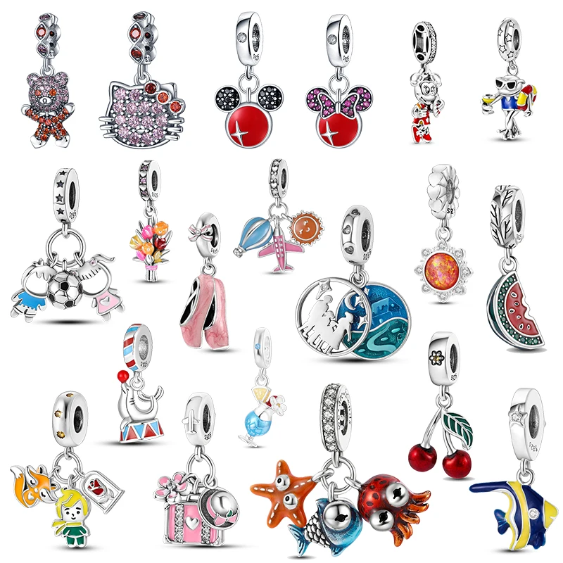 

QWC 2022 New 925 silver Summer fun seaside style Charm Fit 925 Original starfish octopus charms for women bracelet pendientes