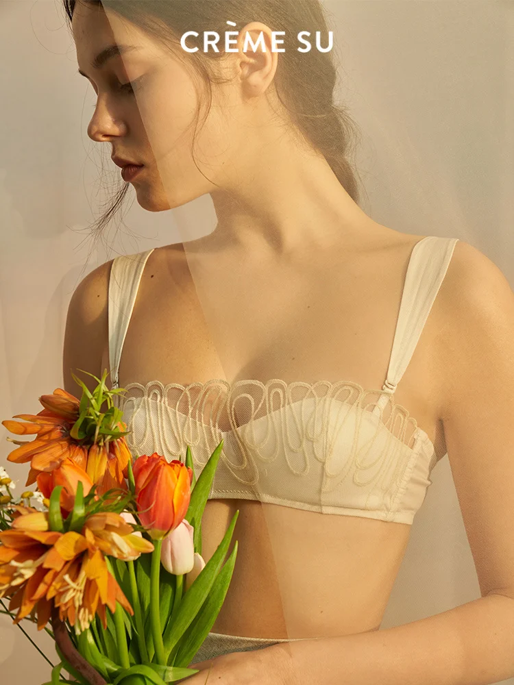 

Cremesu Underwear Nanyi Retro Wireless Bandeau Detachable Shoulder Strap Tube Top Women's Pad Bra camisole